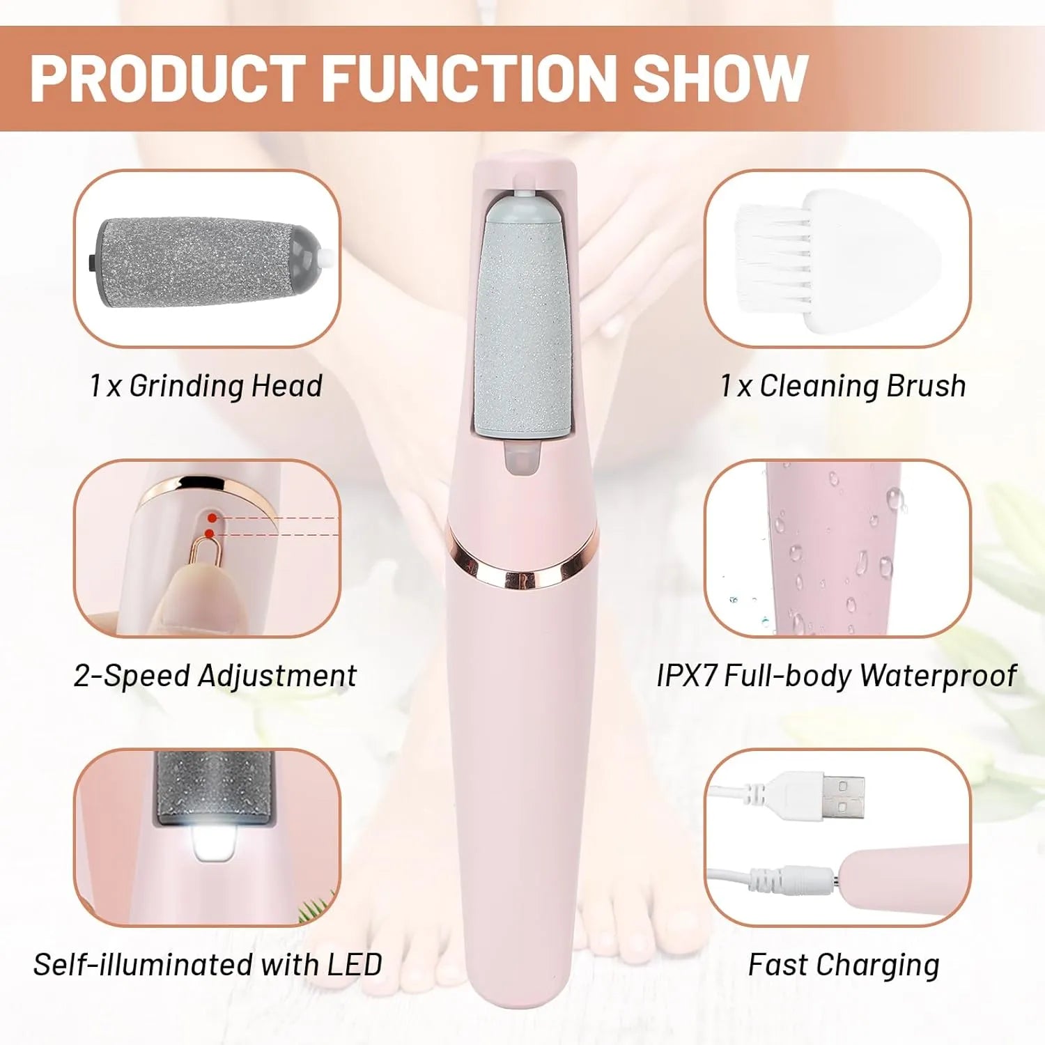 Rechargeable Pedi Callus Remover Tool for Feet